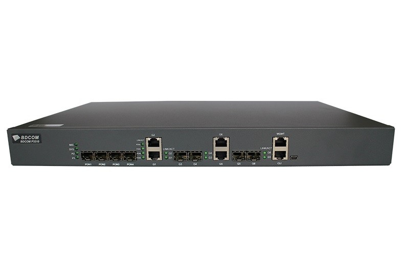 Абонентский линейный терминал BDCOM OLT P3310D-2AC, 4 порта GEPON, 2 gigabit порта RJ45, 2 комбо-порта, 2 SFP порта, 2 БП АС в Краснодаре