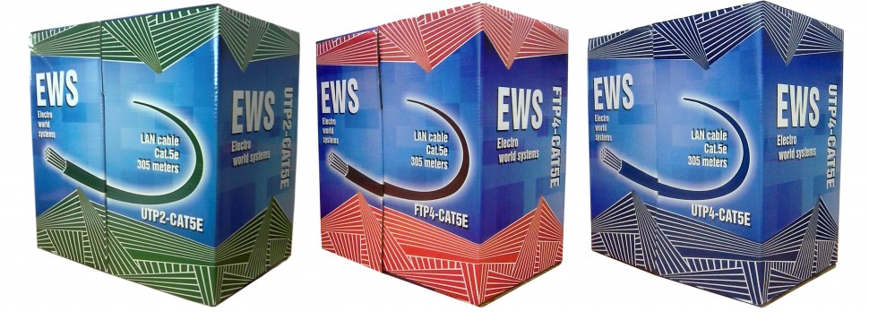 Кабель UTP4 CAT5e 24AWG 305м. ССА внутренний