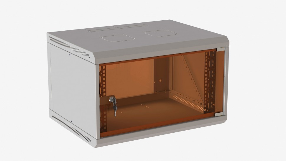 Шкаф телекоммуникационный настенный разборный 19" Lite 9U 600*450 дверь стекло в Краснодаре