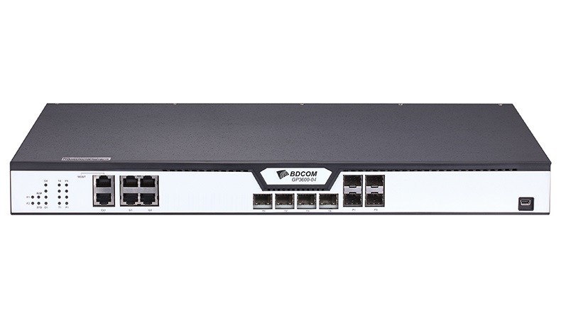 Оптический линейный терминал BDCOM OLT GP3600-04 GPON, 4 порта GPON, 4 порта GE TX, 4 порта 10GE SFP+, 2А в Краснодаре